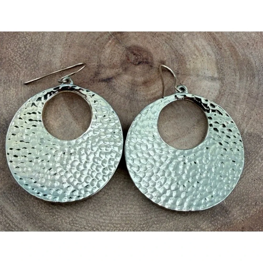 Round Zebra Print Dangle Drop Earrings Metal Gold & Black Half Moon Statement